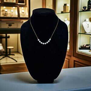 Dainty Light Blue Green Jade Necklace 24KT Gold Filled Chain and Spacer Beads